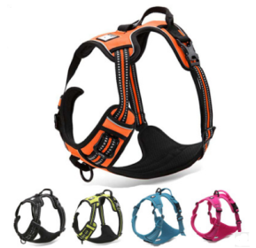 Truelove Pet Adjustable Safety Reflective Nylon Harness for Big Medium Large Dogs (Color: Orange, size: XL)