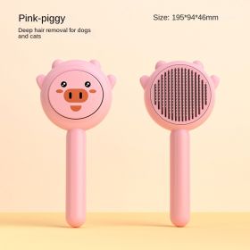 Aiwo Panda Comb Pet Comb Cat Comb Pet Brush Pet Hair Remover Stainless Steel Wholesale One Piece Shipping (Specifications: PCS, colour: Piglet - Pink)