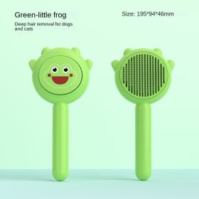 Aiwo Panda Comb Pet Comb Cat Comb Pet Brush Pet Hair Remover Stainless Steel Wholesale One Piece Shipping (Specifications: PCS, colour: Little Frog - Green)