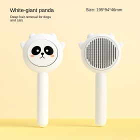 Aiwo Panda Comb Pet Comb Cat Comb Pet Brush Pet Hair Remover Stainless Steel Wholesale One Piece Shipping (Specifications: PCS, colour: Red Panda - White)