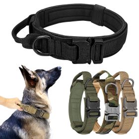 Tactical Pet Collar; Dog Collar With Handle; Military Heavy Duty Dog Collars For Medium Large Dogs (Color: Army Green, size: M)