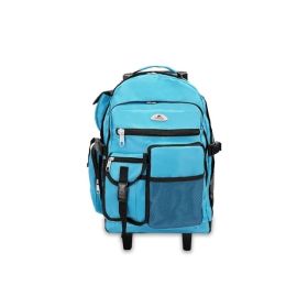 Unisex Deluxe Backpack On Wheels 13.5"x 18.5"x 7" (actual_color: turquoise)