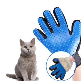 Cat grooming glove for cats wool glove Pet Hair Deshedding Brush Comb Glove For Pet Dog Cleaning Massage Glove For Animal Sale (style: Left and right)