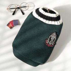 Knitted Vest V-neck Pet Clothes (Option: 278 Badge Sweater Dark Green-4XL)