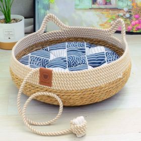 Cat Nest Summer Cool Rattan Cat Scratch Board (Option: 06-L)