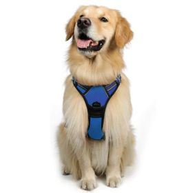 Dog Hand Holding Rope Reflective Vest (Option: Blue-L)