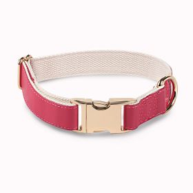 Pet Collar Metal Buckle High Quality All-match (Option: Rose Red Golden Necklace-L)